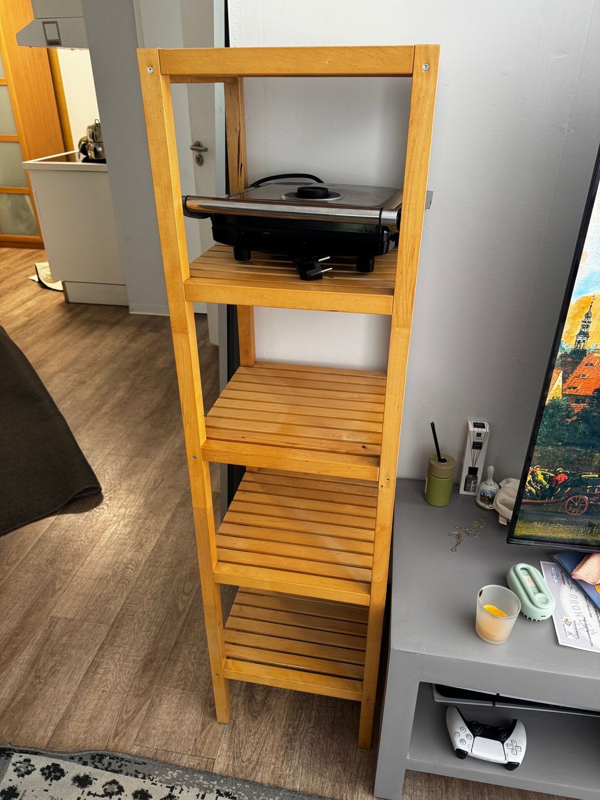 Houten Boekenkast/Opbergrek met 5 Planken, Ophalen, Gebruikt