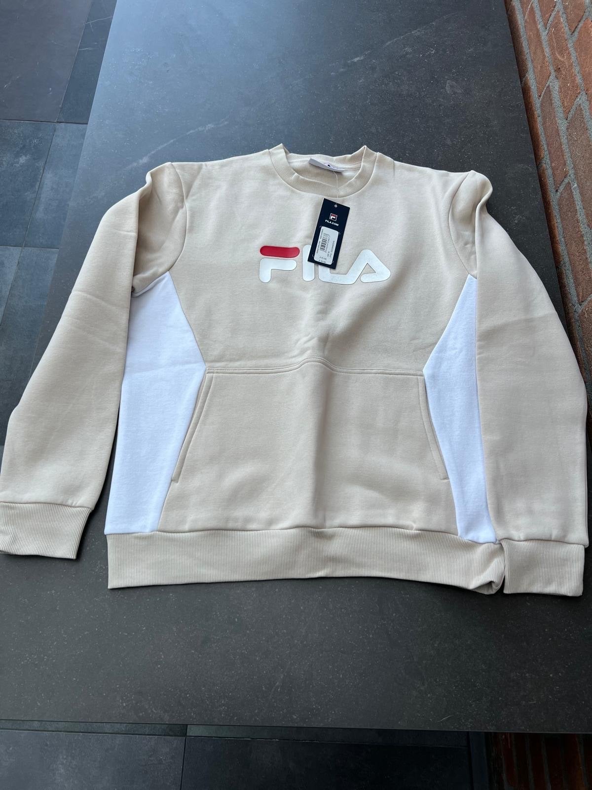 Fila Endrigo Crew Stone Rainy Day White Sweatshirt Maat M, Ophalen of Verzenden, Nieuw, Maat 48/50 (M), Beige