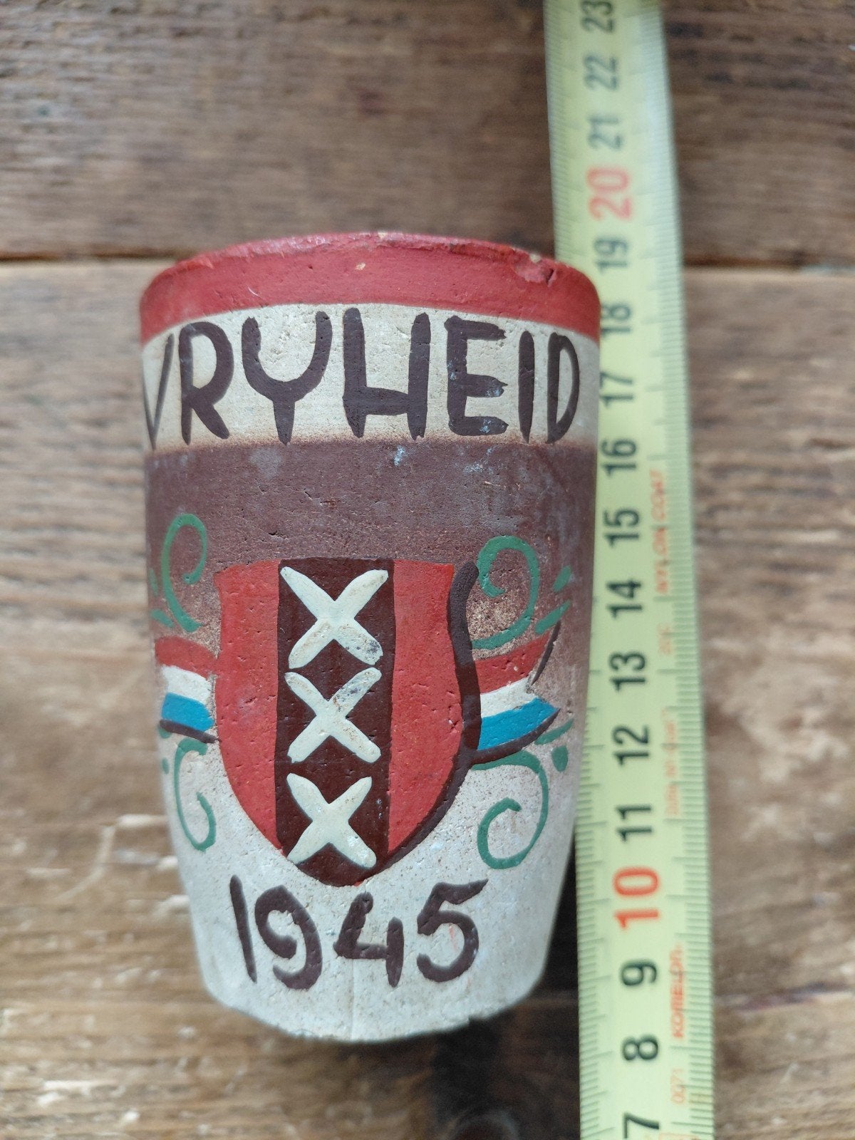 Unieke Vrijheid 1945 Beker - Handgemaakt Aandenken, Verzamelen, Overige soorten, Ophalen of Verzenden, Nvt, Kunstobject