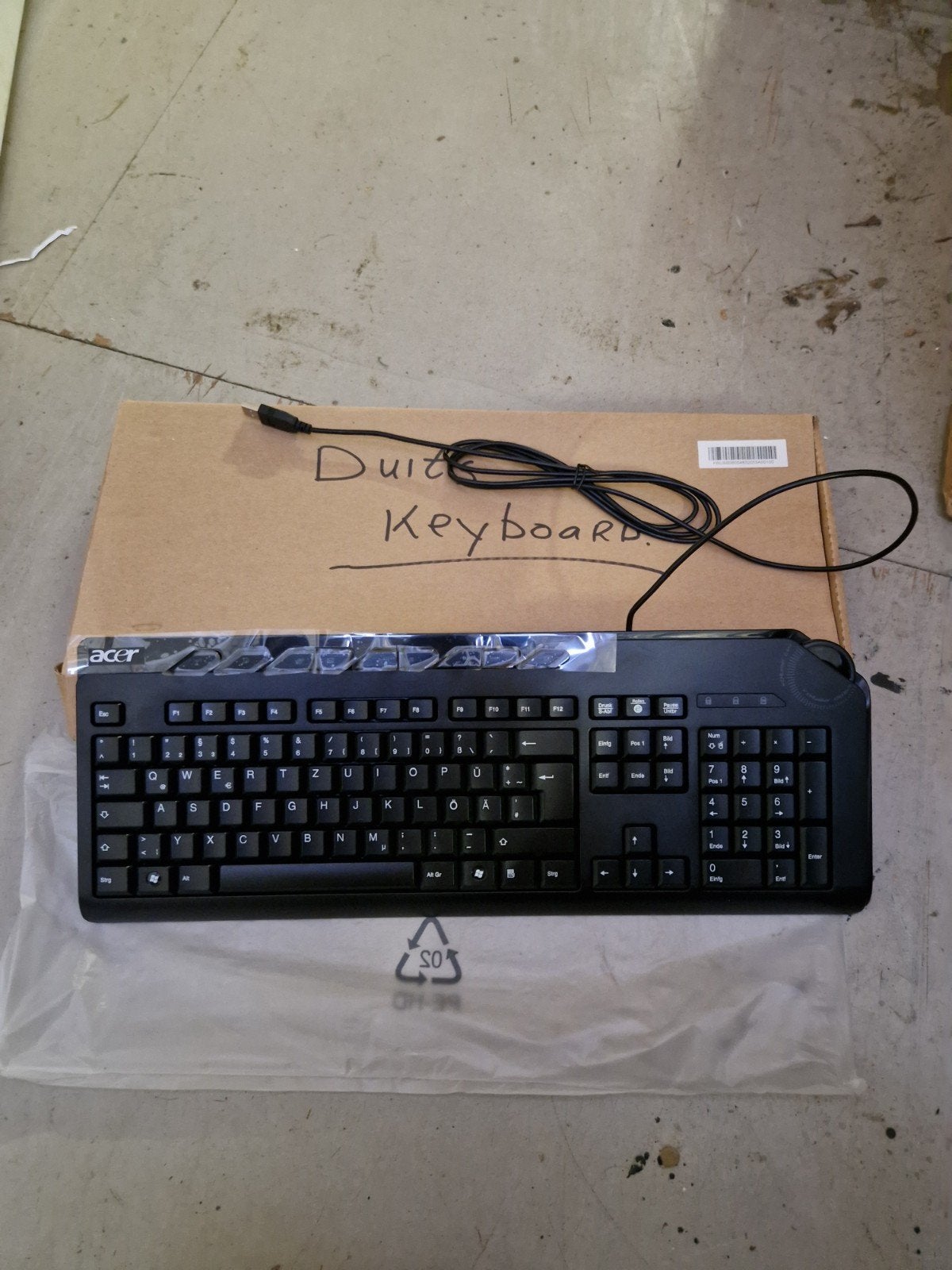 Acer Duits USB Toetsenbord - Nieuwstaat, Computers en Software, Toetsenborden, Nieuw, Ophalen of Verzenden, Overige indelingen