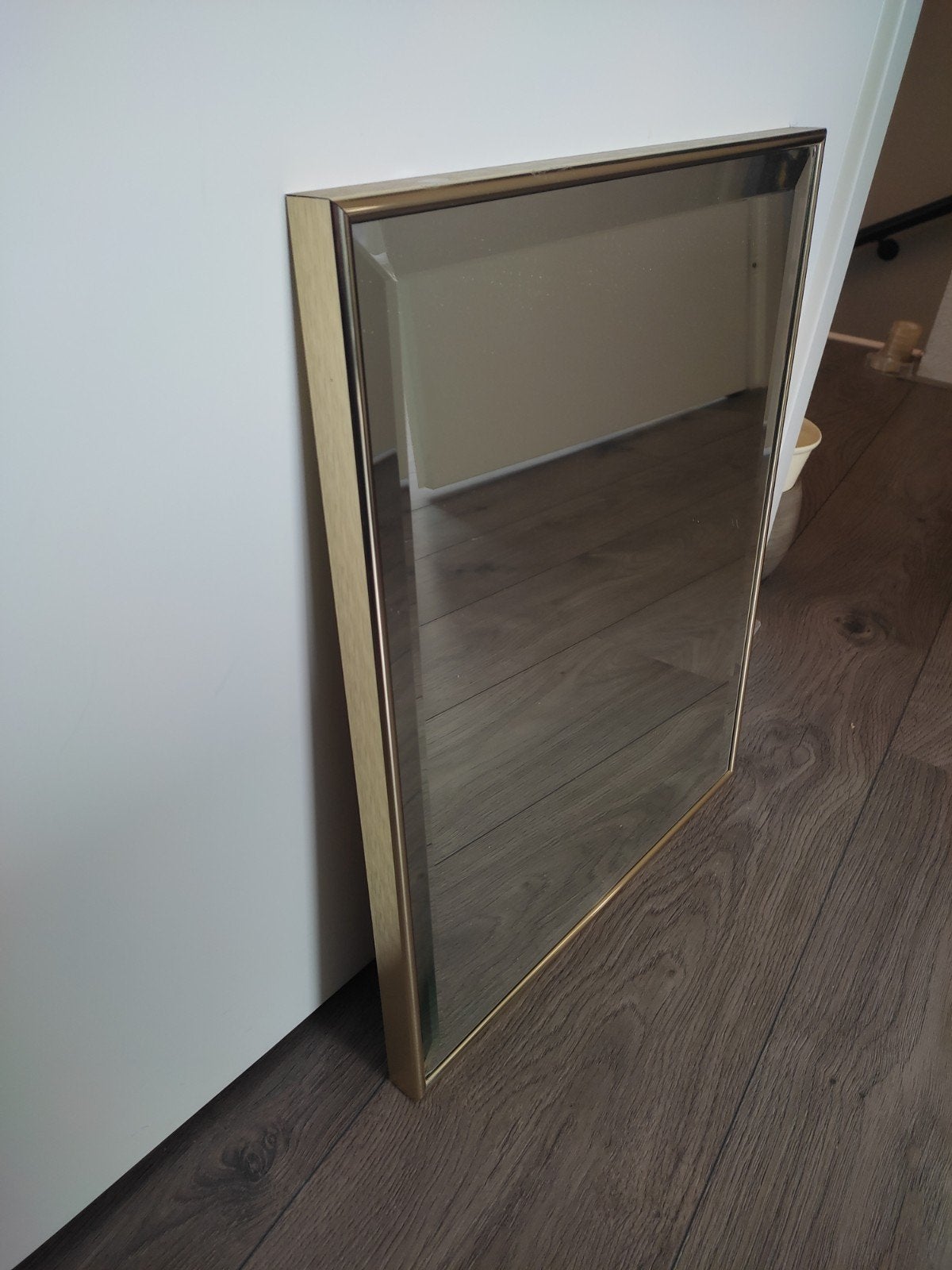 messing spiegel met geslepen glas, Huis en Inrichting, Ophalen, Zo goed als nieuw, Rechthoekig, Minder dan 100 cm