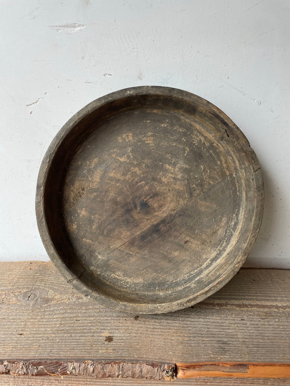 HOFFZ houten schaal / kom - Rustiek en decoratief, Ophalen, Zo goed als nieuw, Rond, Hout