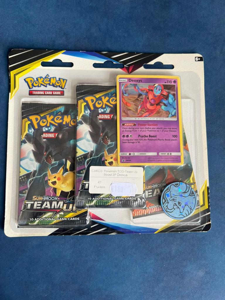 Sealed Pokemon TCG Team-Up Deoxys 3-pack blister, Ophalen of Verzenden, Zo goed als nieuw