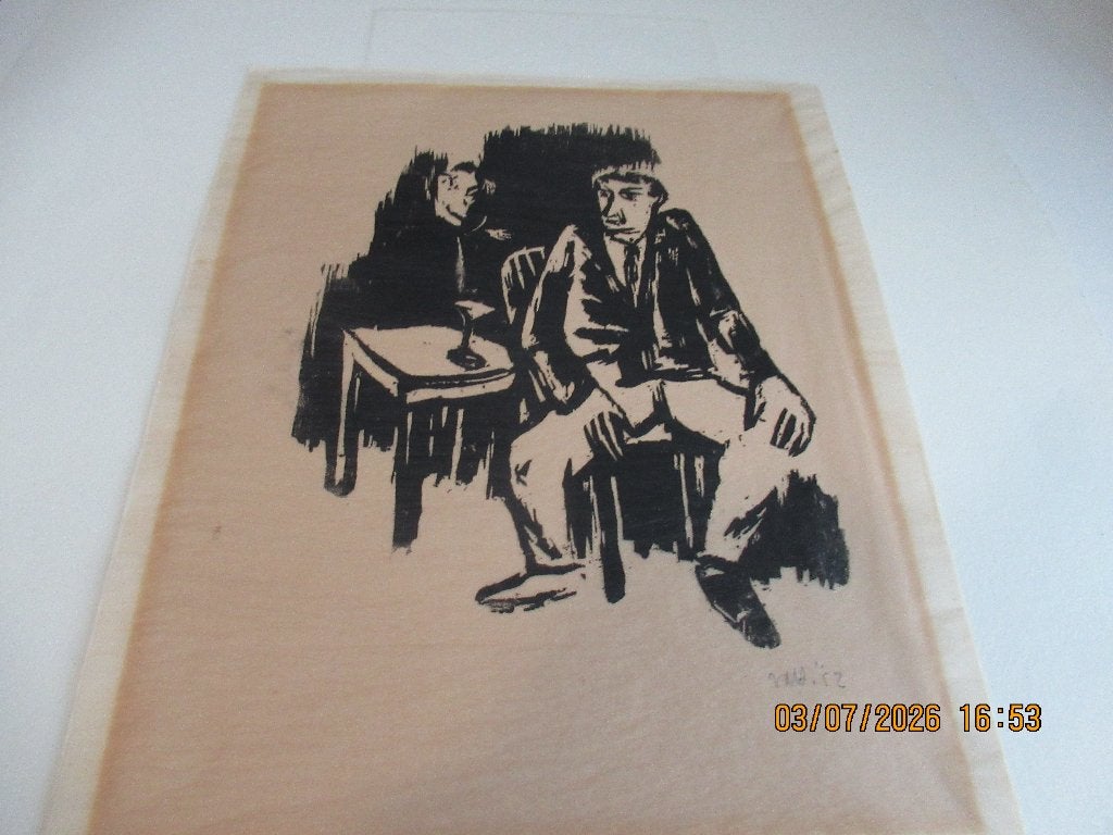Theo van der Horst, Antiek en Kunst, Kunst | Etsen en Gravures, 1950 - 1999, 23 cm, Met monogram, Ophalen of Verzenden