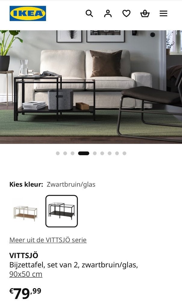 IKEA VITTSJÖ tafels / nesting tables – set van 2, Ophalen, Gebruikt, 50 tot 100 cm, 50 tot 100 cm