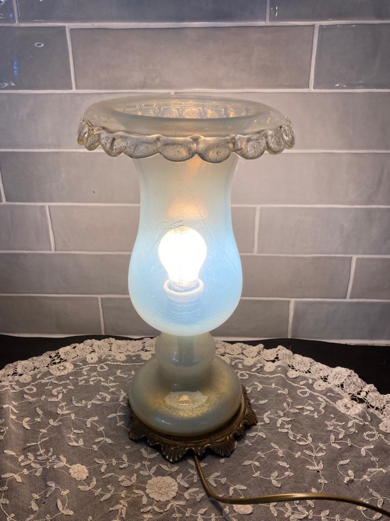 Italiaanse design tafellamp (170724), Ophalen of Verzenden, Gebruikt, Glas, Minder dan 50 cm