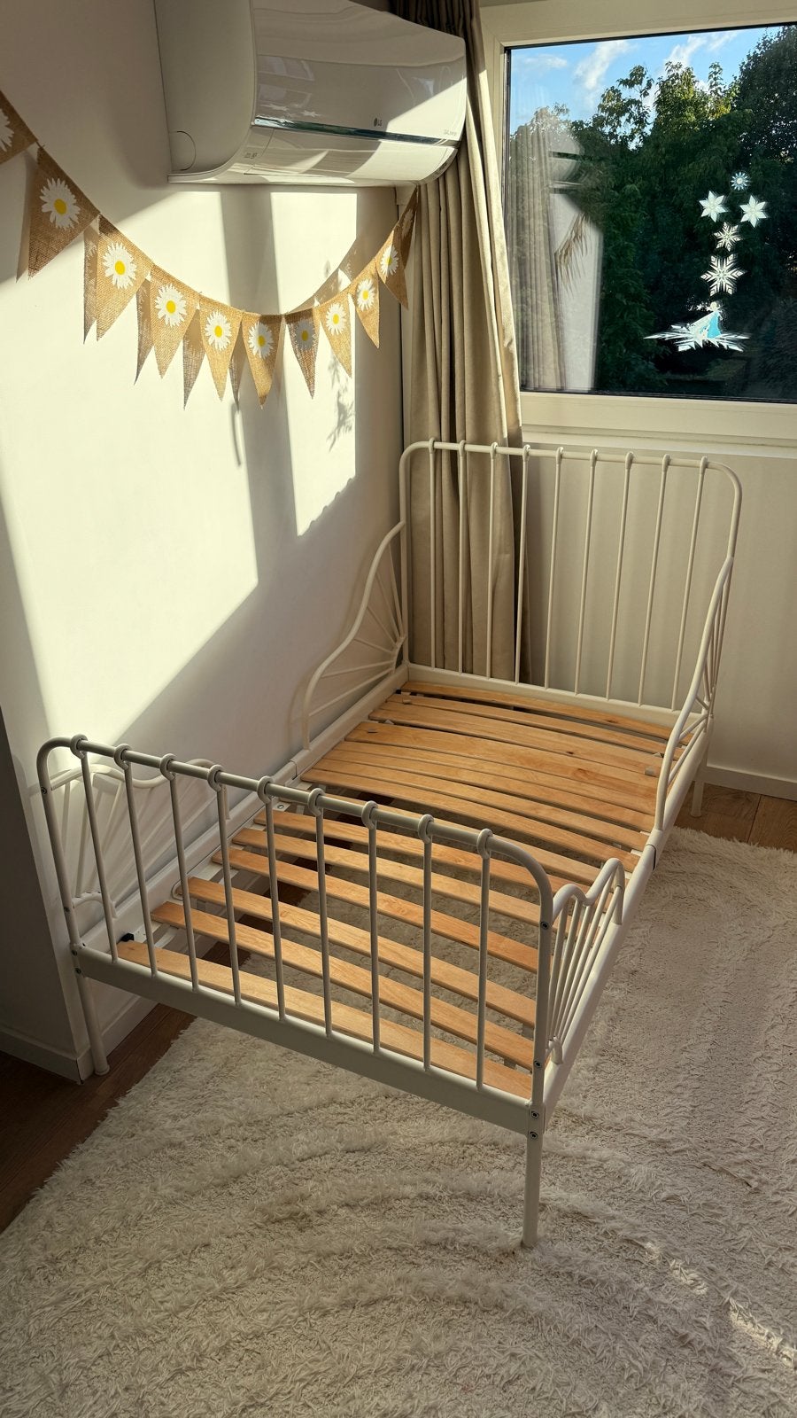 IKEA Minnen meegroeibed - Wit, Ophalen, Verstelbaar, Eenpersoons, Wit