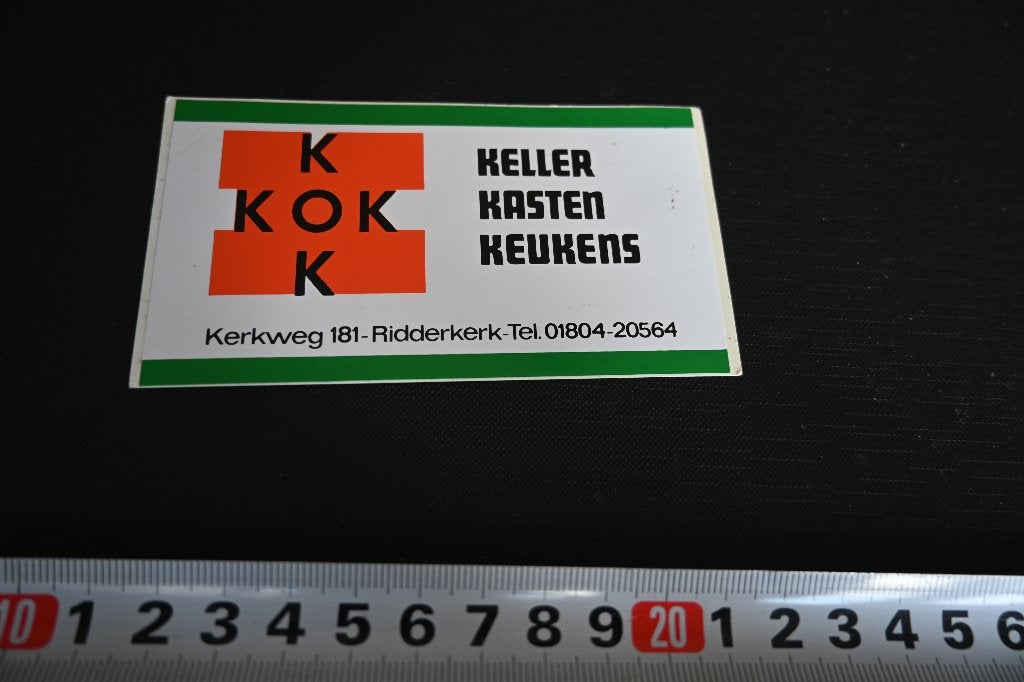 sticker Ridderkerk KOK Keller Kasten Keukens Kerkweg 181, Ophalen, Zo goed als nieuw