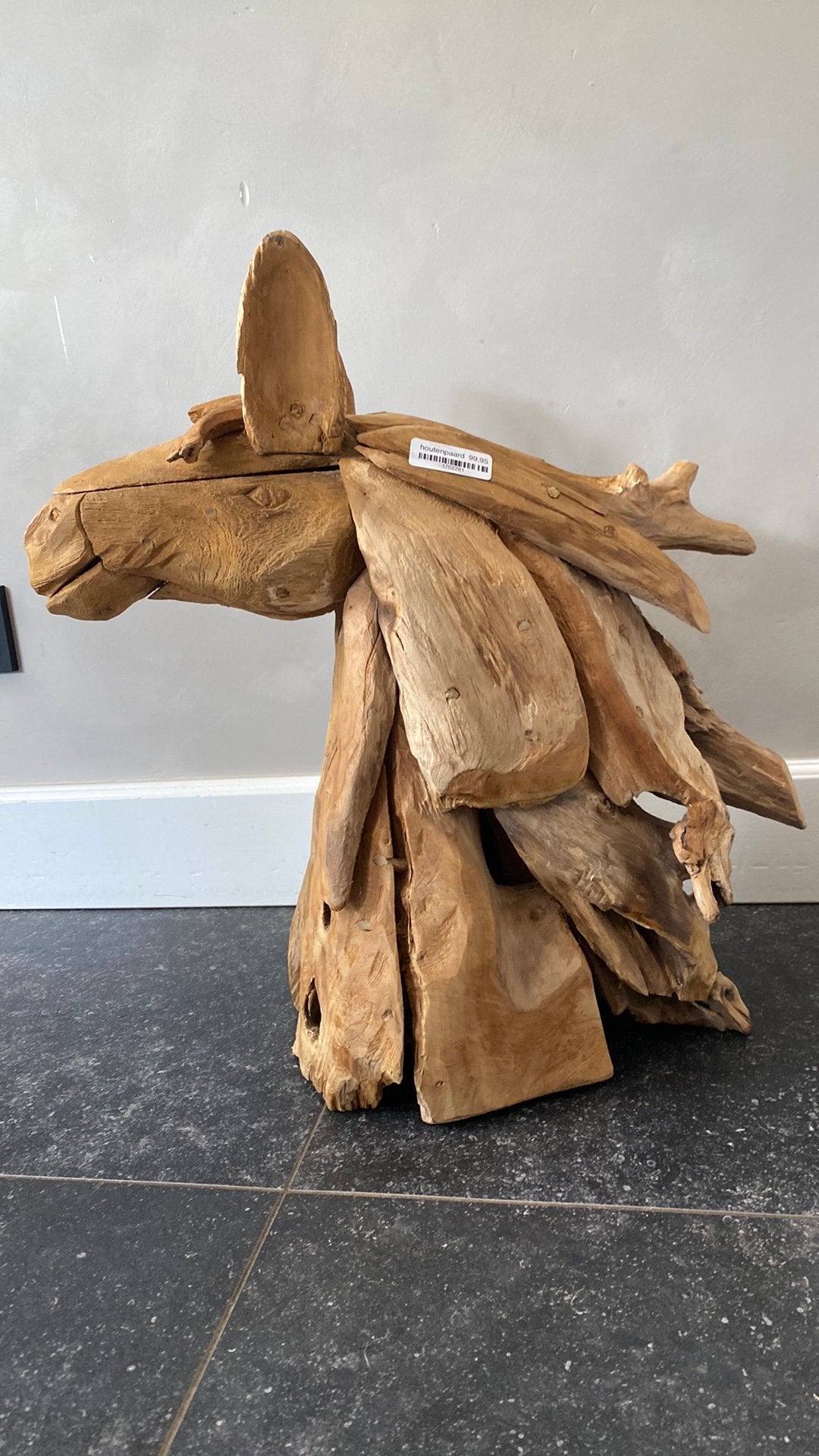 Prachtig hout paard, Huis en Inrichting, Ophalen, Hout, Bruin, Landelijk