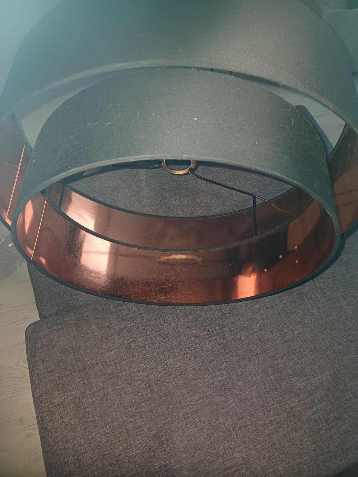 Moderne Zwarte Lampenkap met Koperen Binnenkant