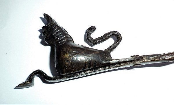 Oude Messing Kaarsensnuiter Lontenschaar met Sfinx (7855), Ophalen of Verzenden