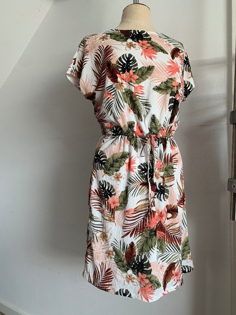 Only jurk print jungle wit groen roze S = 36, Only, Verzenden, Wit, Nieuw