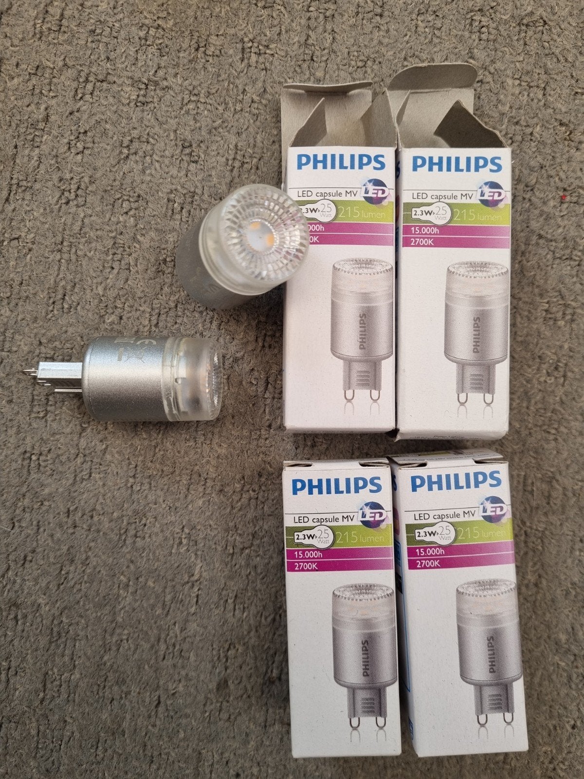 Philips LED capsule MV 2,3 W. vier stuks, Philips, Led-lamp, Dimbaar, Nieuw