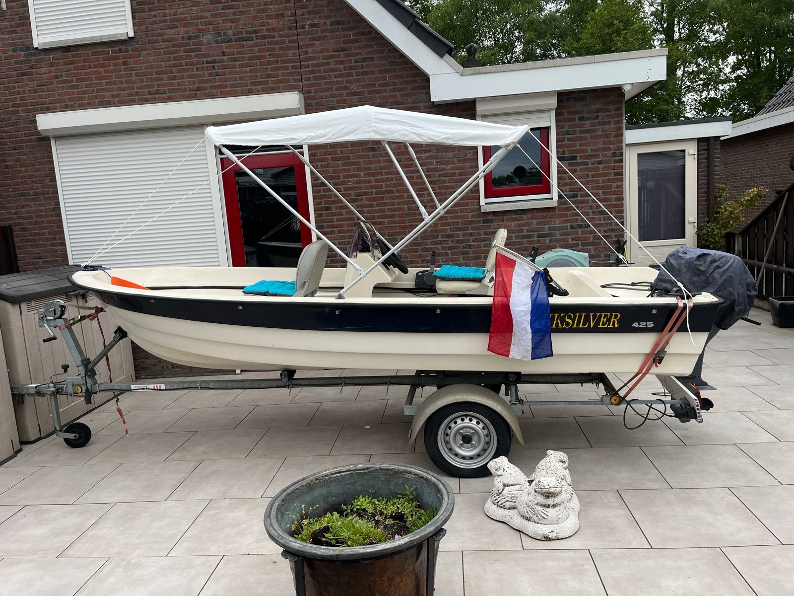 Vis- en plezierboot Quicksilver 425 met 15 pk motor, Watersport en Boten, Gebruikt, Buitenboordmotor, Quicksilver, Visboot
