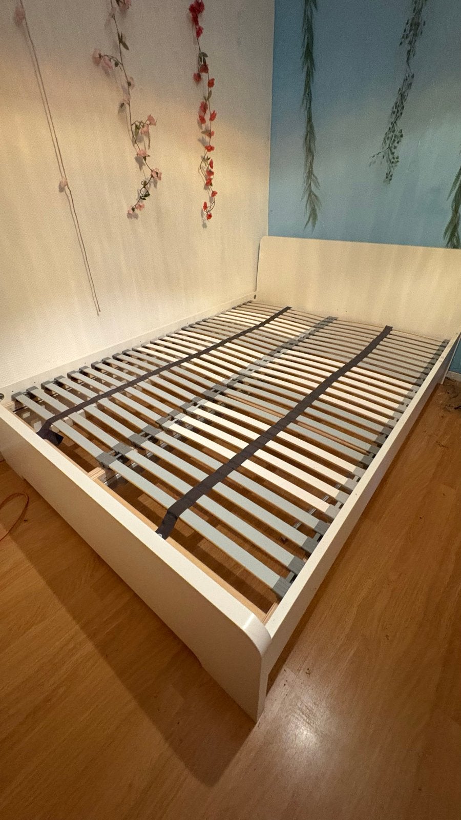 IKEA Tweepersoons Bedframe 140x200 cm, Ophalen, Gebruikt, Wit, Tweepersoons