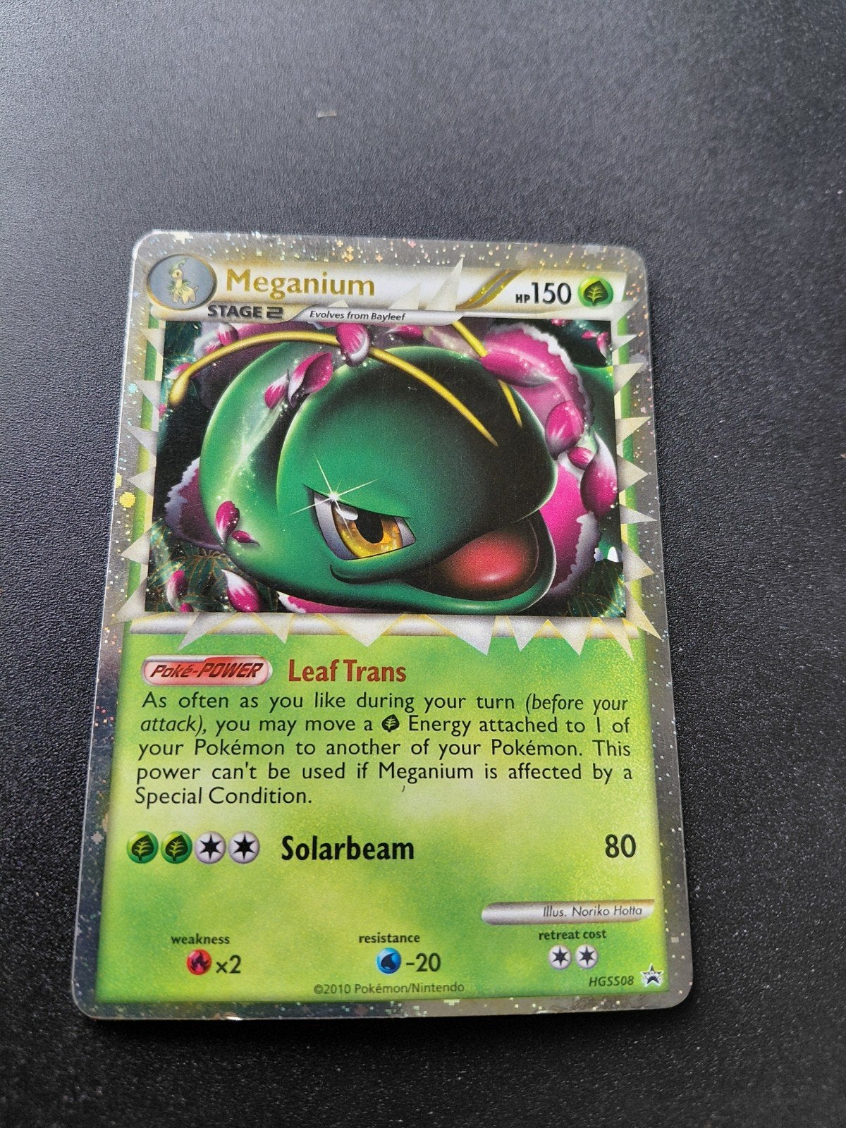 Meganium Heartgold Soulsilver Promo 08 Pokémon Kaart, Ophalen of Verzenden, Zo goed als nieuw, Losse kaart, Foil