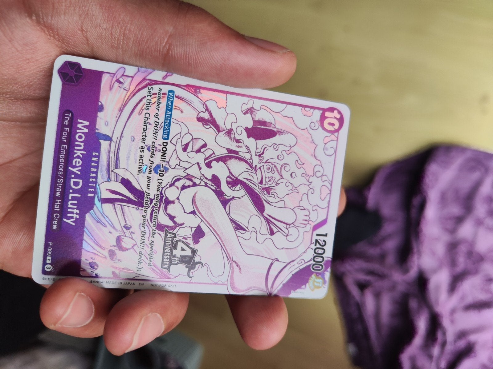 Monkey.D.Luffy 4th Aniversary Promo Card, Hobby en Vrije tijd, Verzamelkaartspellen | Overige, Ophalen of Verzenden