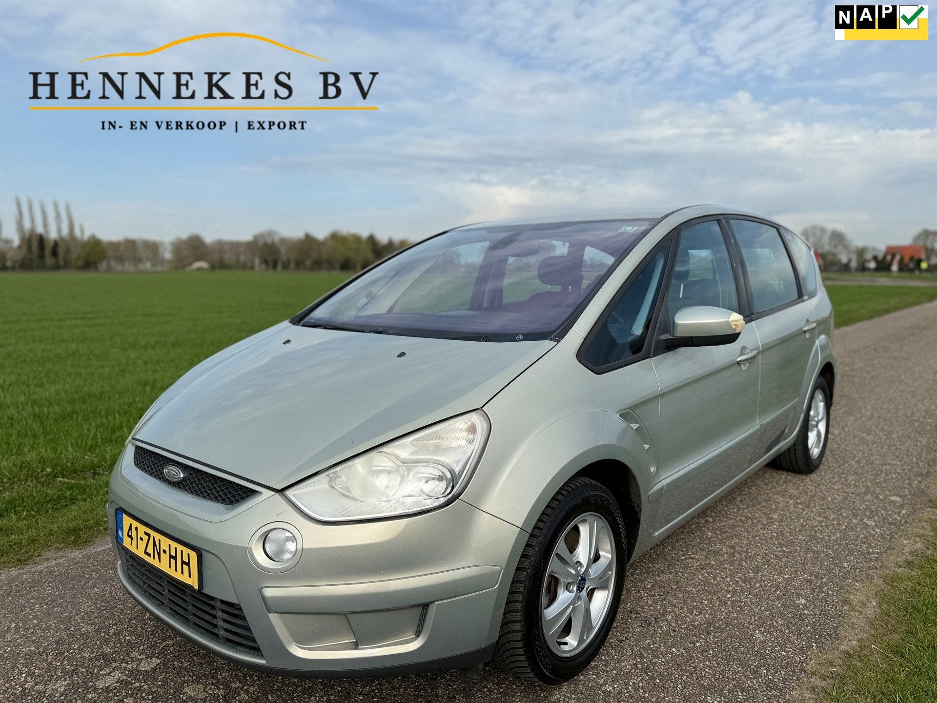 Ford S-Max 2.0-16V clima camera navi, Auto's, Ford, Voorwielaandrijving, Stof, Gebruikt, Zwart