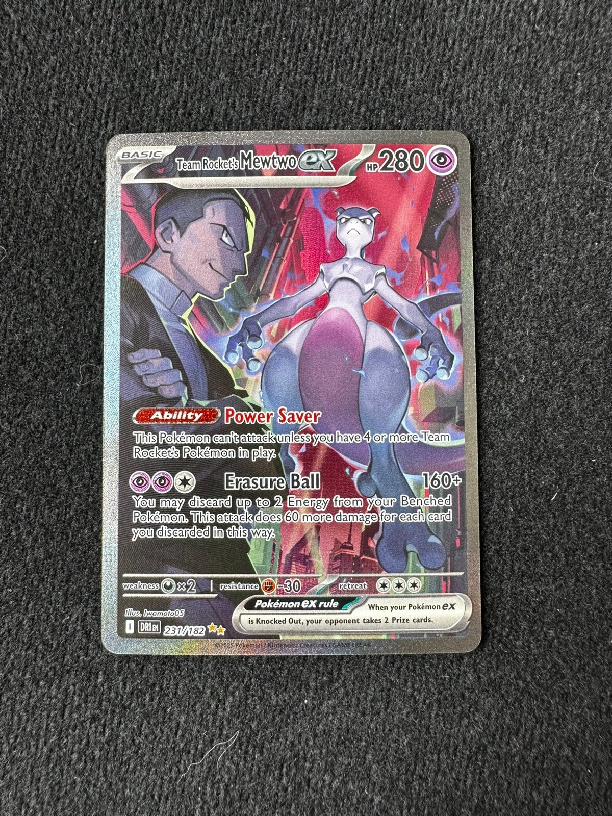 Pokemon Team Rockets Mewtwo EX 231/182, Ophalen of Verzenden, Zo goed als nieuw