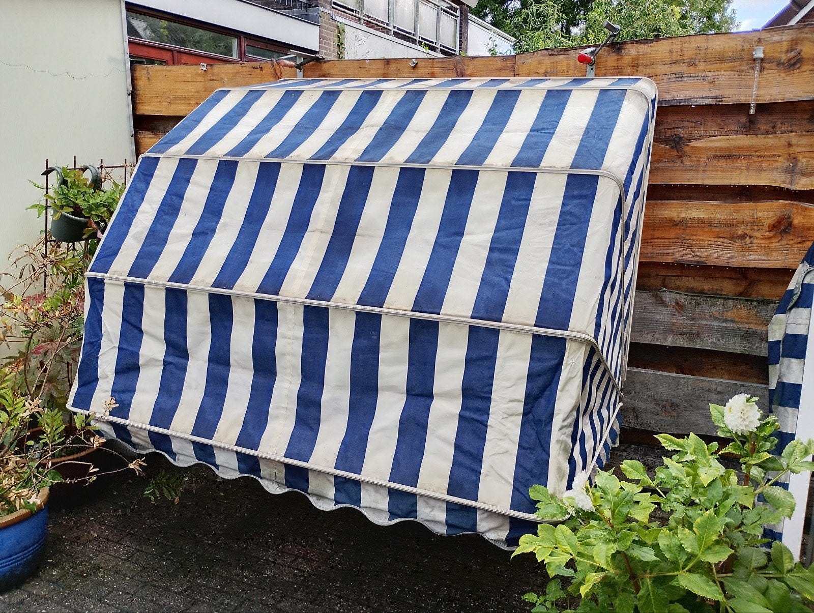 2x Markies blauw-wit, Ophalen, Gebruikt, Minder dan 250 cm, Markies
