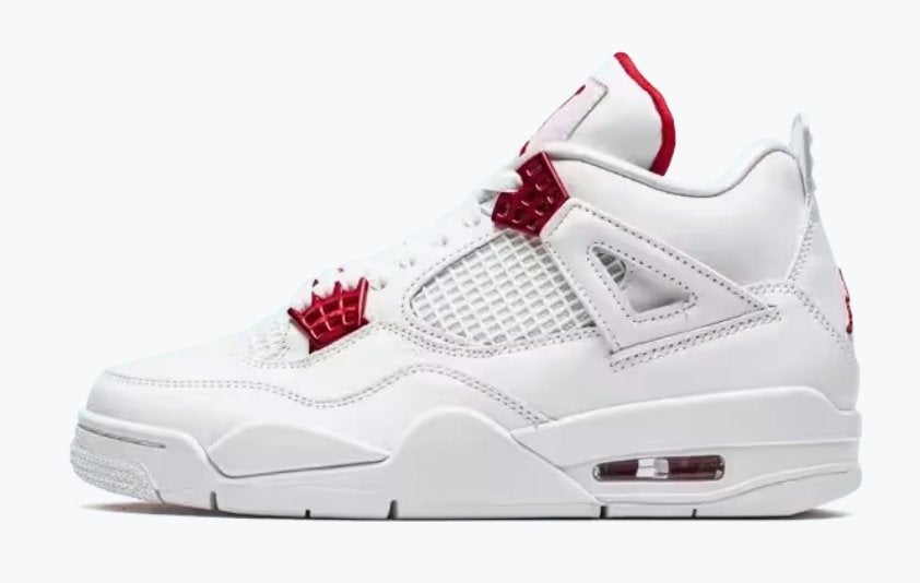 Nike Air Jordan 4 Retro Metallic Red – Wit/Rood -44, Wit, Nike, Nieuw, Ophalen of Verzenden