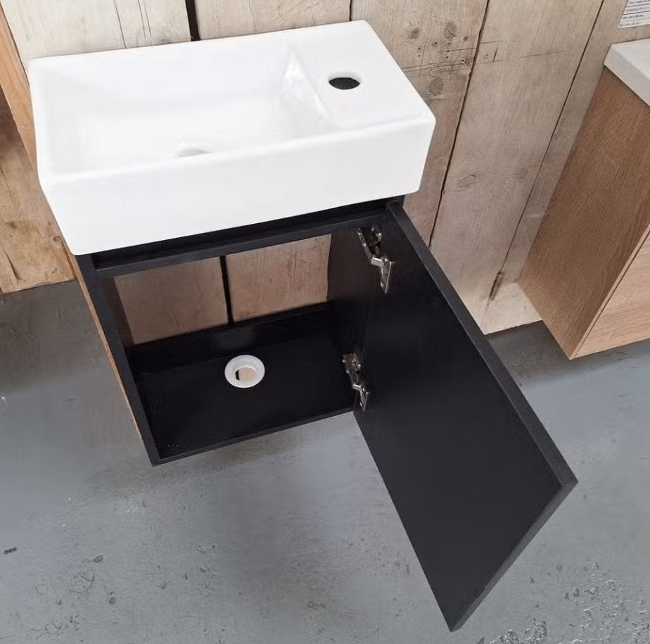 Toiletmeubel mat zwart scharnier rechts 40x64x23 cm nr473, Ophalen of Verzenden, Nieuw