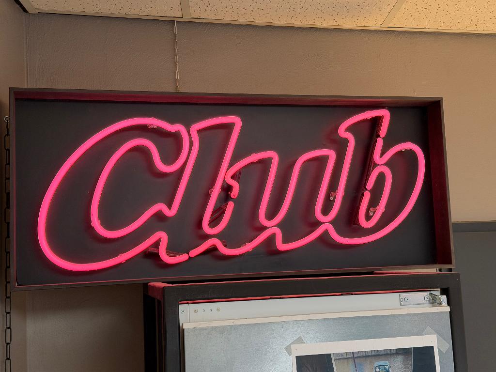 Neon CLUB reclame, Ophalen, Gebruikt, Lichtbak of (neon) lamp