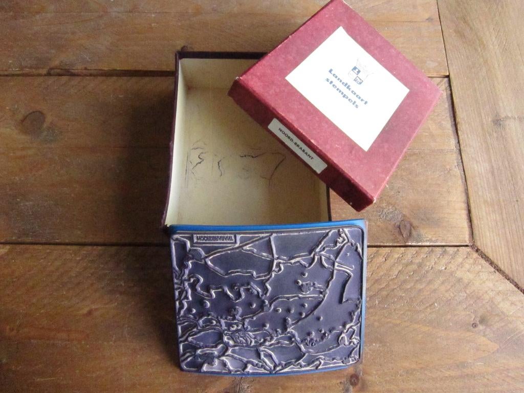 Antieke schoolstempel van Noord-Brabant, Antiek en Kunst, Ophalen of Verzenden, Aardrijkskunde