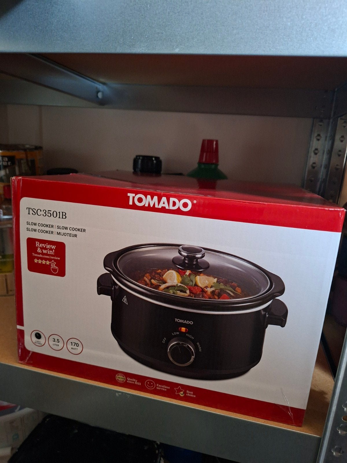 Tomado TSC3501B Slowcooker - Nieuw in doos, Witgoed en Apparatuur, Slowcookers, Nieuw, Ophalen of Verzenden