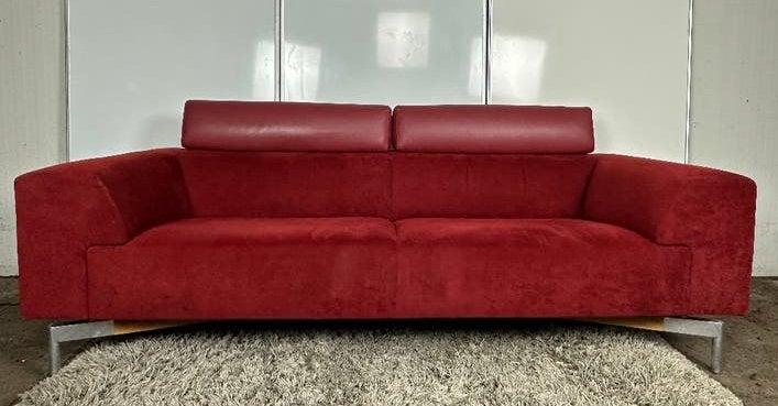 Leolux Howlo 3-zits designbank rood – Cuno Frommherz, 2002, Leolux, Driepersoons, 75 tot 100 cm, Ophalen of Verzenden