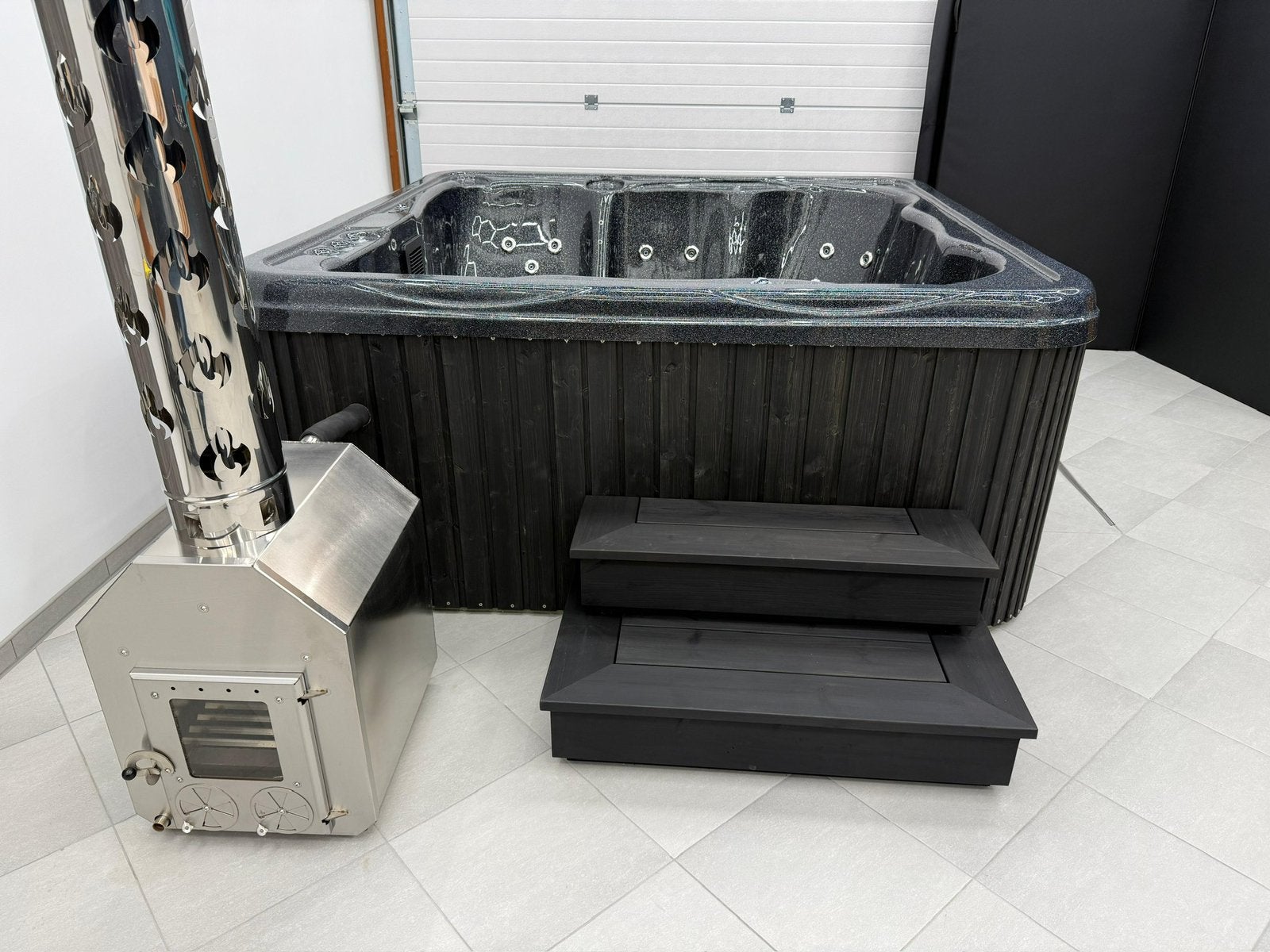 MEGA AANBIEDING Luxe vierkante hottub jacuzzi 220x220 cm, Verzenden, Nieuw