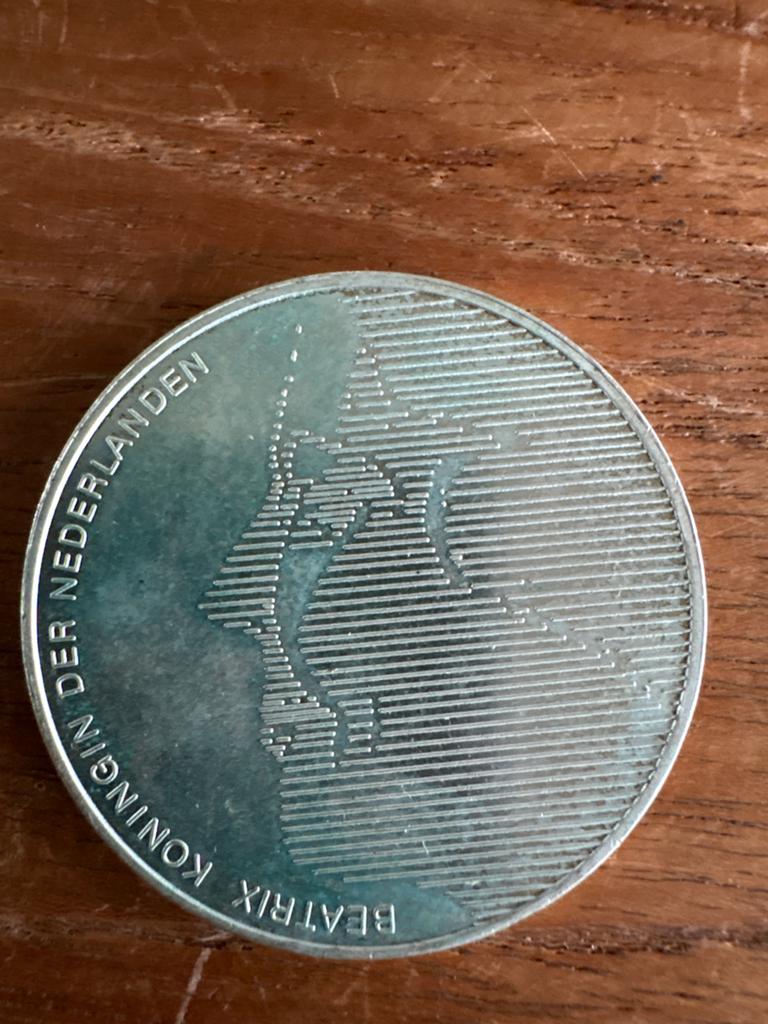 Zilveren 50 gulden munt Beatrix 1984, Ophalen, Koningin Beatrix, Zilver, Losse munt