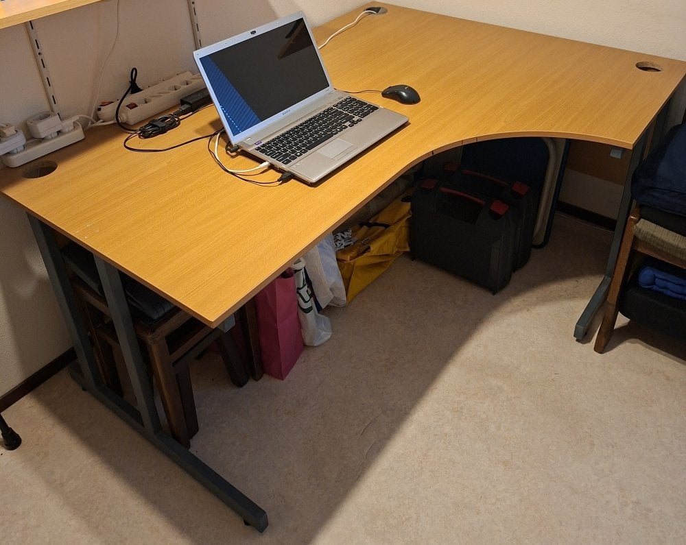 Stevige grote computertafel, 160 cm, Gebruikt, 120 cm, Overige merken