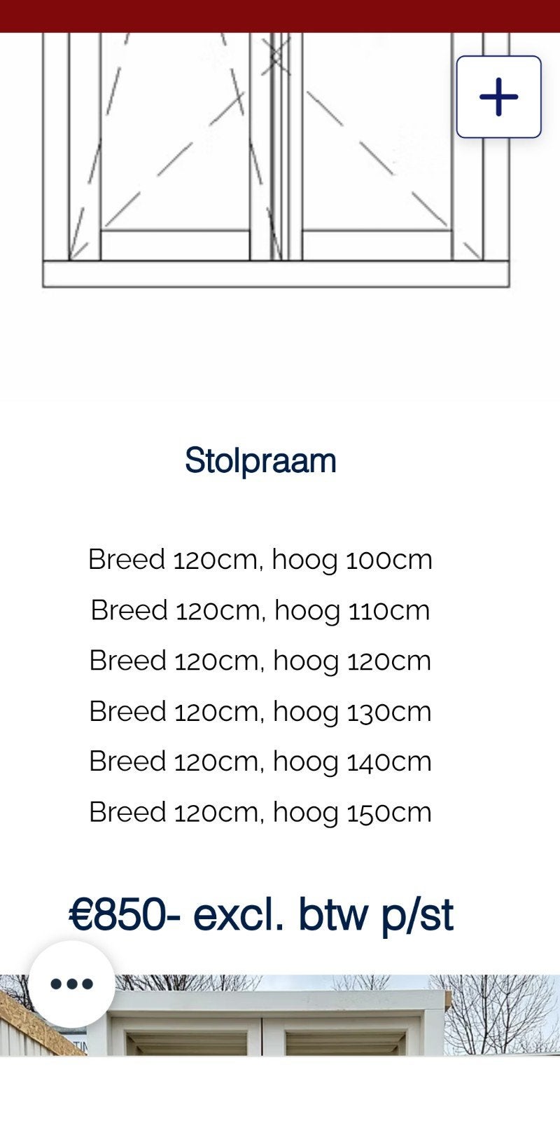 Hardhout kozijn met stolpraam, Gevelraam of Ruit, 80 tot 120 cm, 120 tot 160 cm, Nieuw