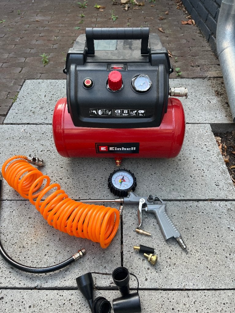 Einhell TC-AC 190/6/8 compressor olievrij 6L, Ophalen, 6 tot 10 bar, Zo goed als nieuw, Minder dan 200 liter/min