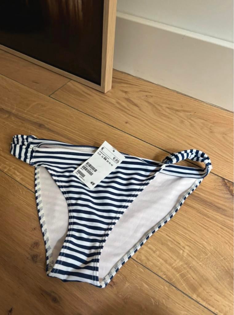 H&M bretons gestreept bikini broekje, geheel nieuw, 36/S, Ophalen of Verzenden, Nieuw, Blauw, Bikini