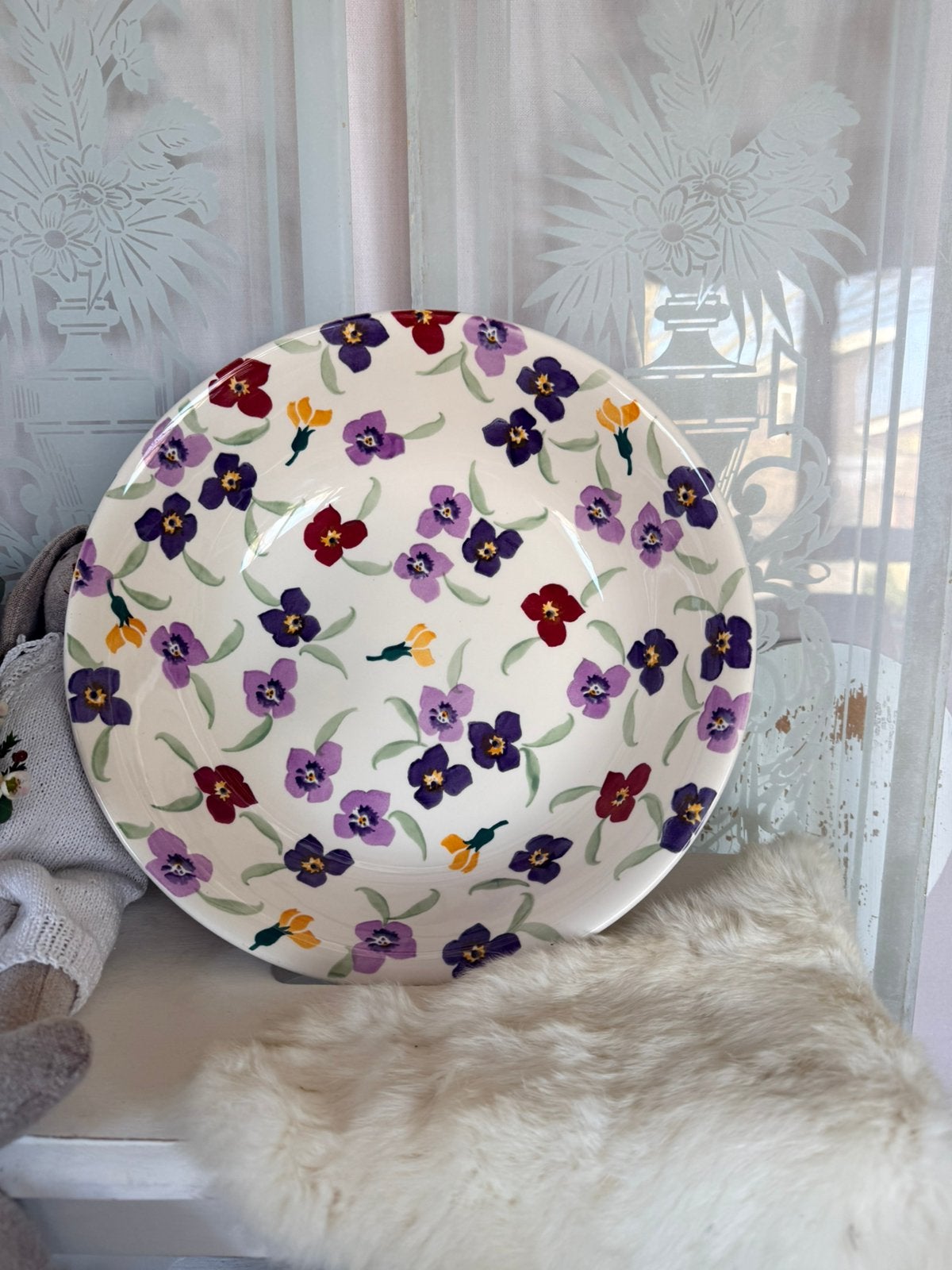 Emma Bridgewater Wallflower schaal 32x12 cm izgst, Ophalen, Overige stijlen, Aardewerk, Schaal of Schalen