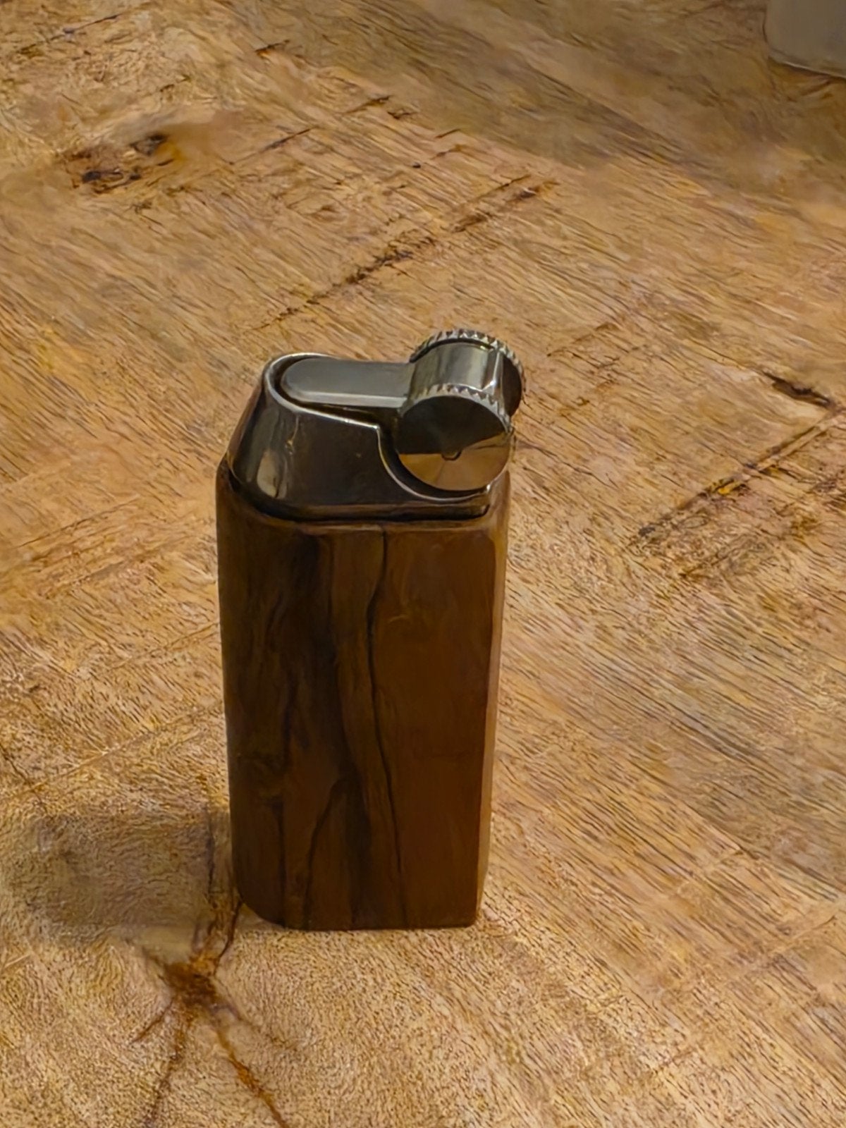 Vintage Poppell pijpaansteker met zeldzaam hout, Ophalen, Gebruikt, Aansteker
