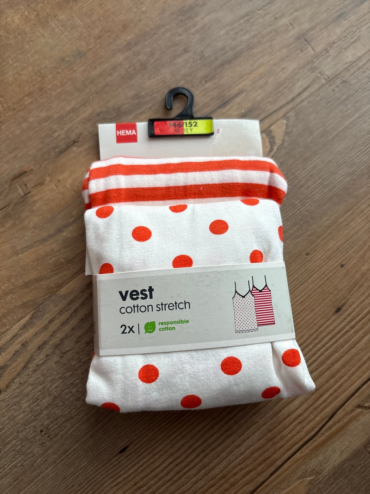 Hema Vest Cotton Stretch 2x - Maat 146/152, Ophalen of Verzenden, Nieuw, Meisje, Nacht- of Onderkleding