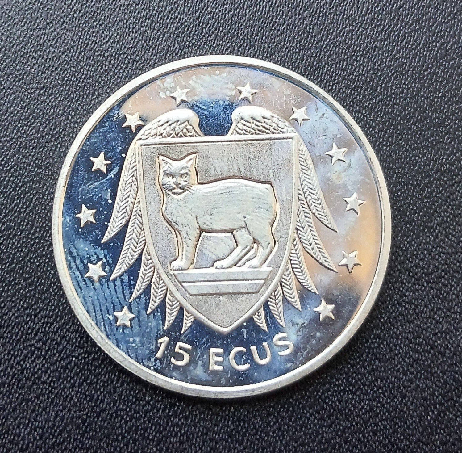 Isle of Man: 15 ECU 1994 Manx kat, Postzegels en Munten, Munten | Europa | Niet-Euromunten, Verzenden, Overige landen, Losse munt