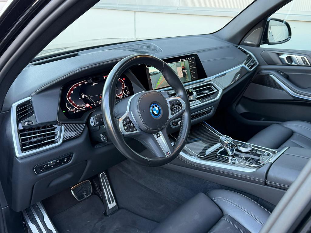 BMW X5 XDrive45e M-Sport|HuD|H&K|Laser|Carbon|22”, Automaat, Gebruikt, 394 pk, Met garantie (alle)