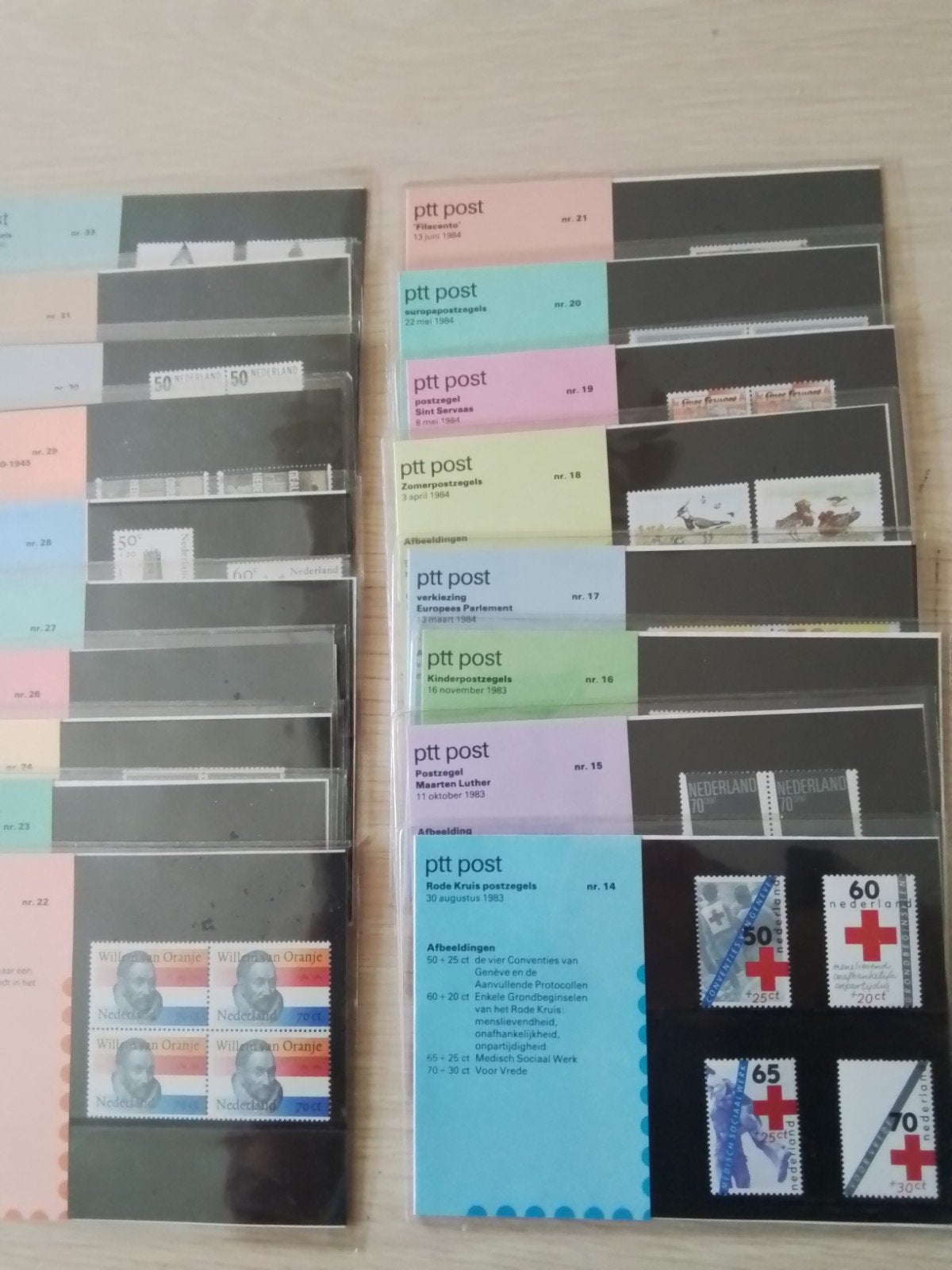 PTT Postzegels Nederland (18 mapjes 14 t/m 33), Ophalen of Verzenden, Na 1940, Postfris