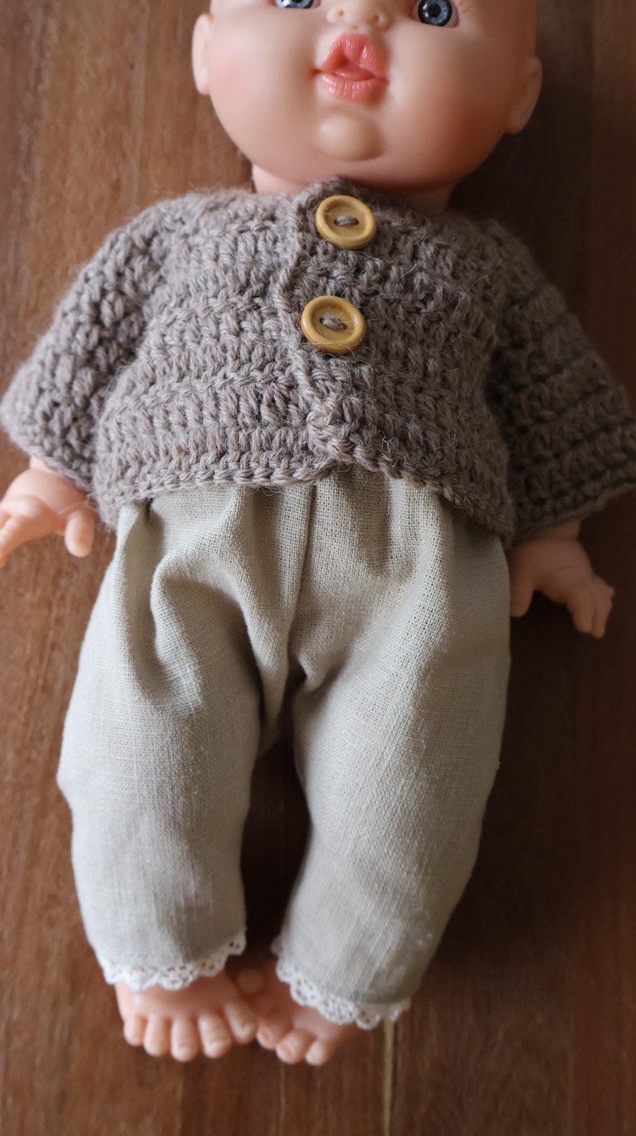 Poppenkind setje beige, Ophalen of Verzenden, Poppenhuis