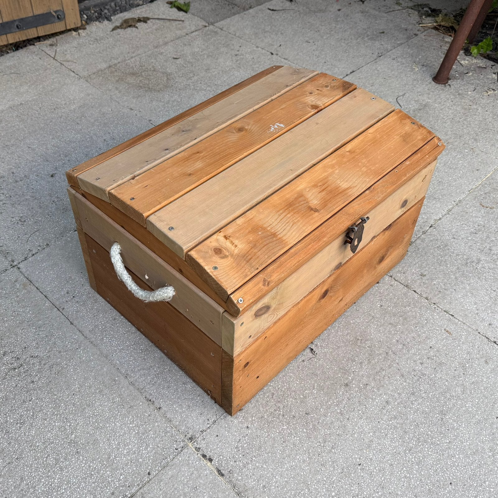 Houten opbergkist binnen/buiten 58x47x37, Ophalen, Minder dan 50 cm, Gebruikt, 50 tot 100 cm