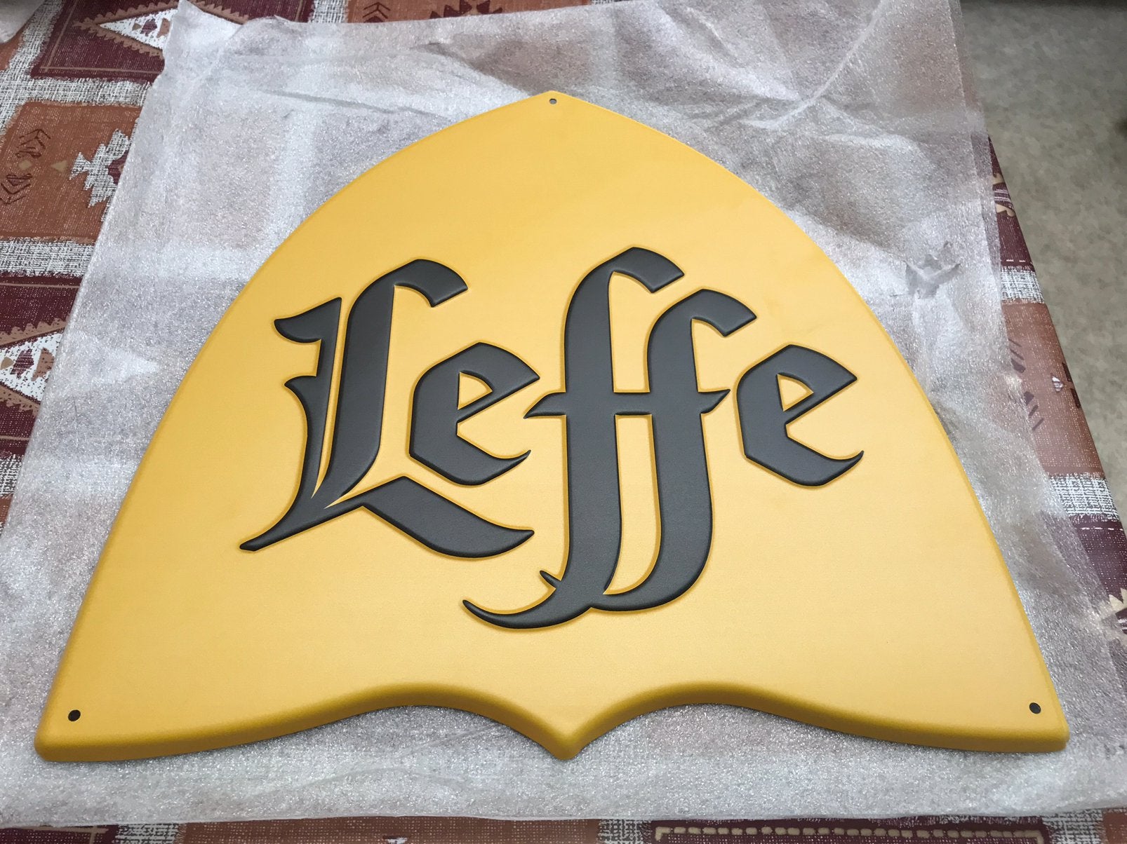 Leffe abdijbier reclamebord metaal, Verzamelen, Ophalen of Verzenden, Zo goed als nieuw, Reclamebord