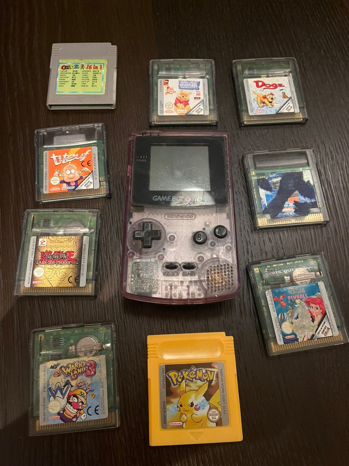 Nintendo Game Boy Color GBC met 9 Games, Spelcomputers en Games, Spelcomputers | Nintendo Game Boy, Ophalen of Verzenden, Zo goed als nieuw