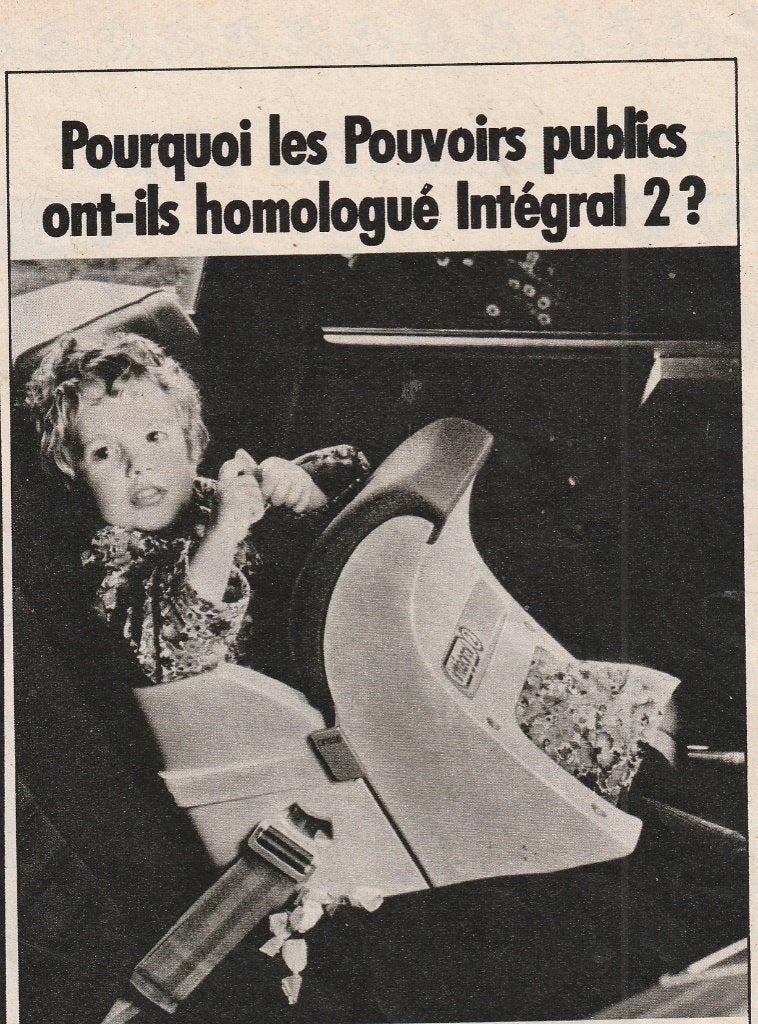 retro reclame 1976 Integral baby autostoeltje jaren 70, Verzenden, Overige typen