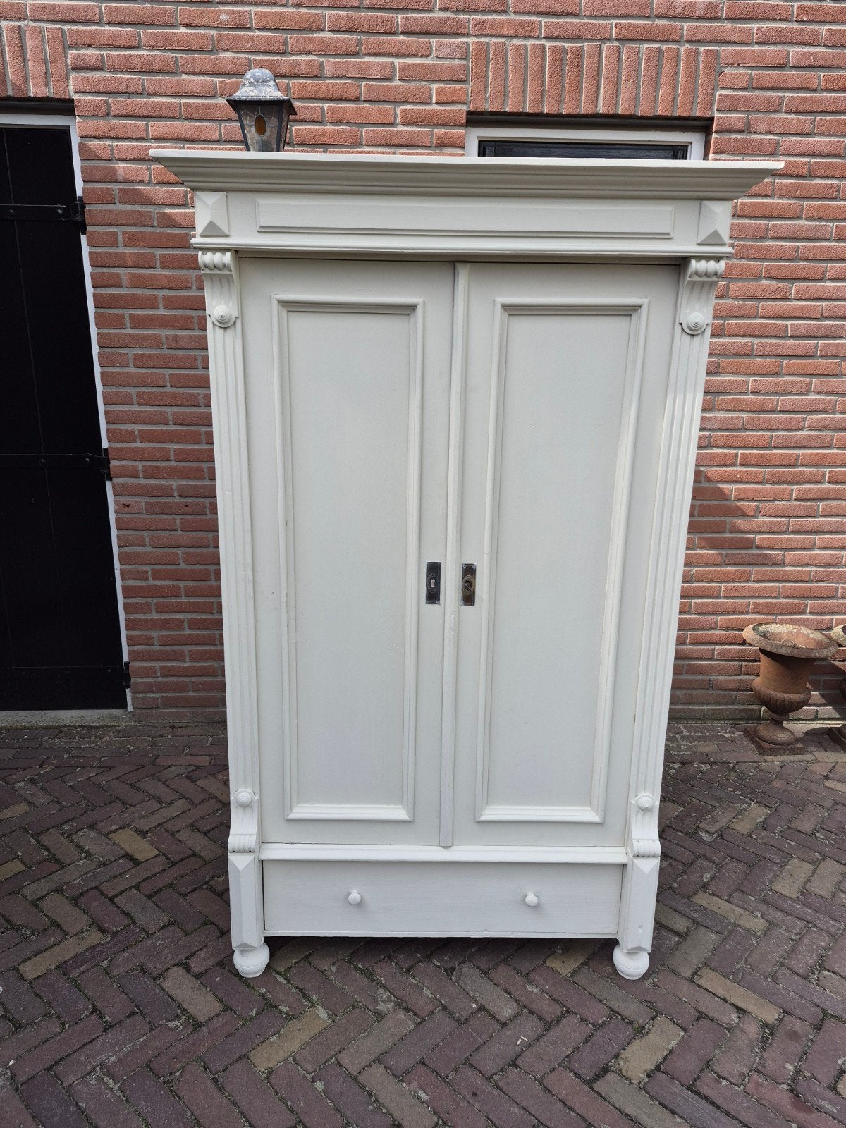 Prachtige Antieke Brocante Vintage Kast in de Krijtverf