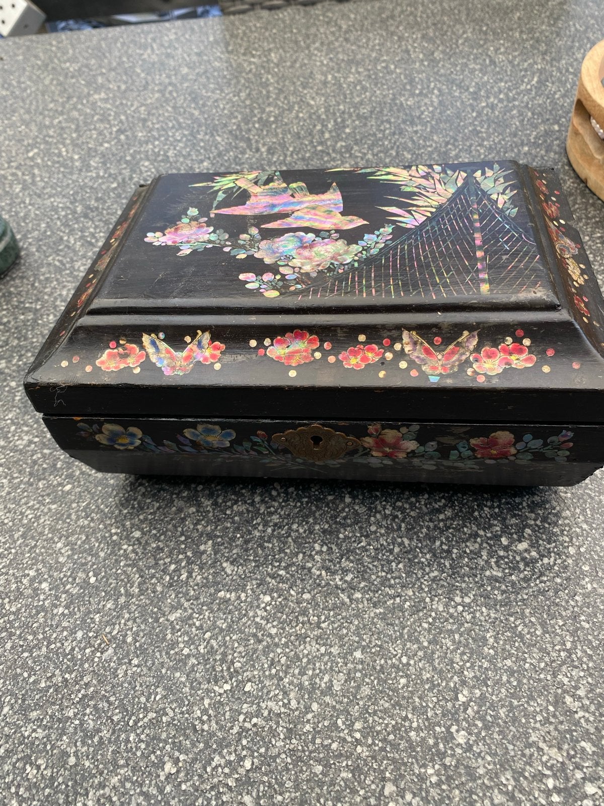 Antieke Chinese Juwelenkist met Parelmoer Inleg, Antiek en Kunst, Ophalen of Verzenden