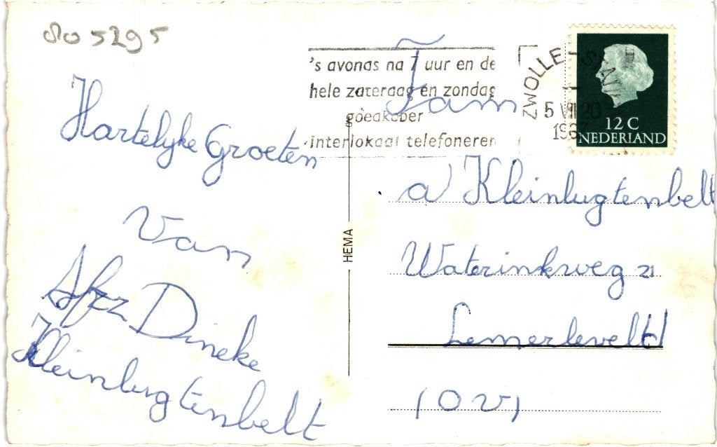 805295	Zwolle	1967 Sassenpoortenbrug	Gelopen met postzegel, Ophalen of Verzenden, 1960 tot 1980, Gelopen, Overijssel